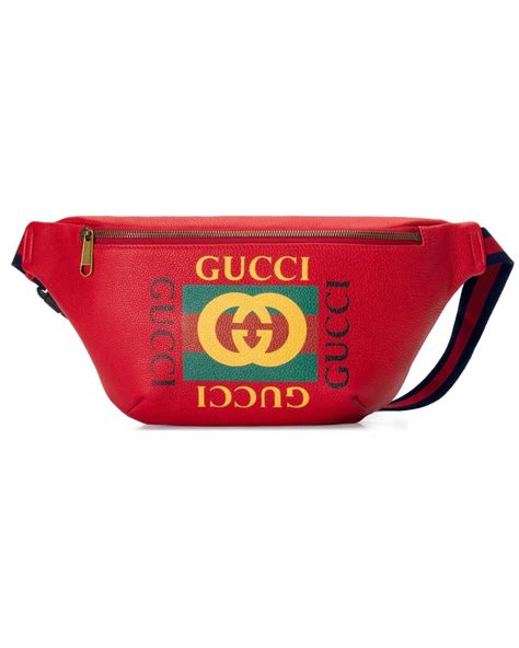 gucci red leather belt bag